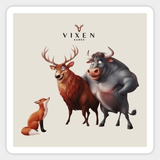 Vixen Toon Vixen Stag and Bull Magnet